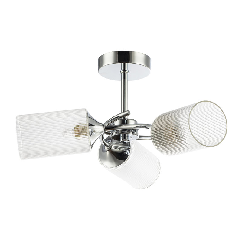 Glass Semi Flush Mount, Chrome