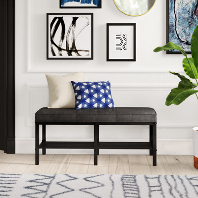 Zona Faux Leather Upholstered Cubby Storage Bench by Mercury Row