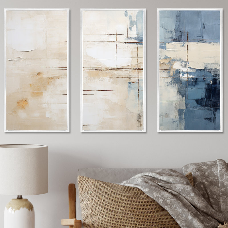 «Simplicity Winter Dream - Winter Landscape», ensemble de reproduction d'art mural, Cadre flottant blanc