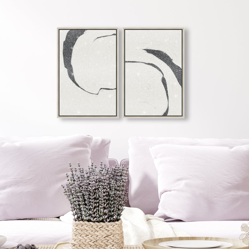 Positive Spaces Set Set by Oliver Gal, 16" H x 11" W, Silver Floater Frame