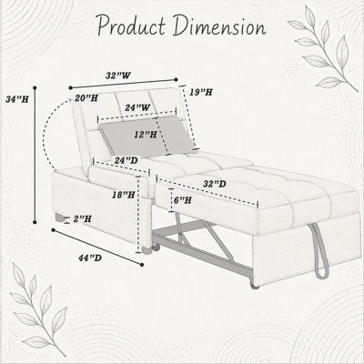 Canapé convertible avec lit escamotable et revêtement en sherpa, parfait pour la vie moderne et les chambres d'amis