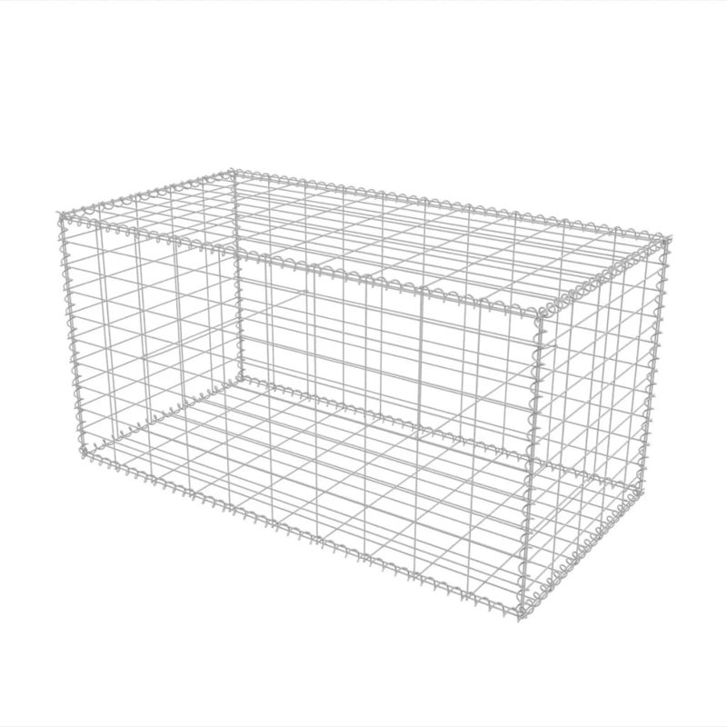 Coline Gabion Basket Steel Outdoor Garden Basket Wall Wire Fence, 50cm H x 100cm W x 50cm D