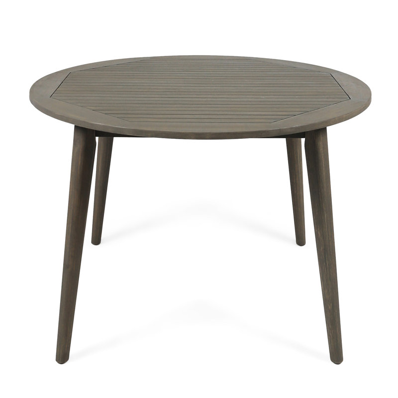 Modern Gray Wood Table, 48.64" X 48.64", Construction Patio Gray, Elegant And Functional Design, Gray