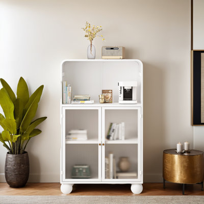 Floor Cabinet with Glass Door and Shelves by Charlton Home