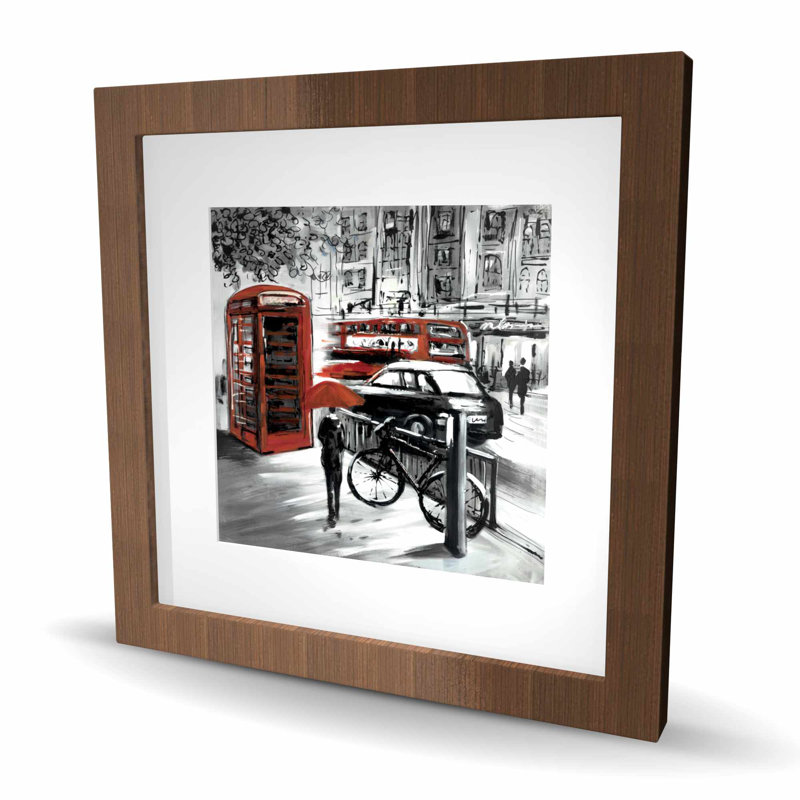 European Street - Bike Contemporary, reproduction encadrée avec passe-partout, H 16 po x l 16 po