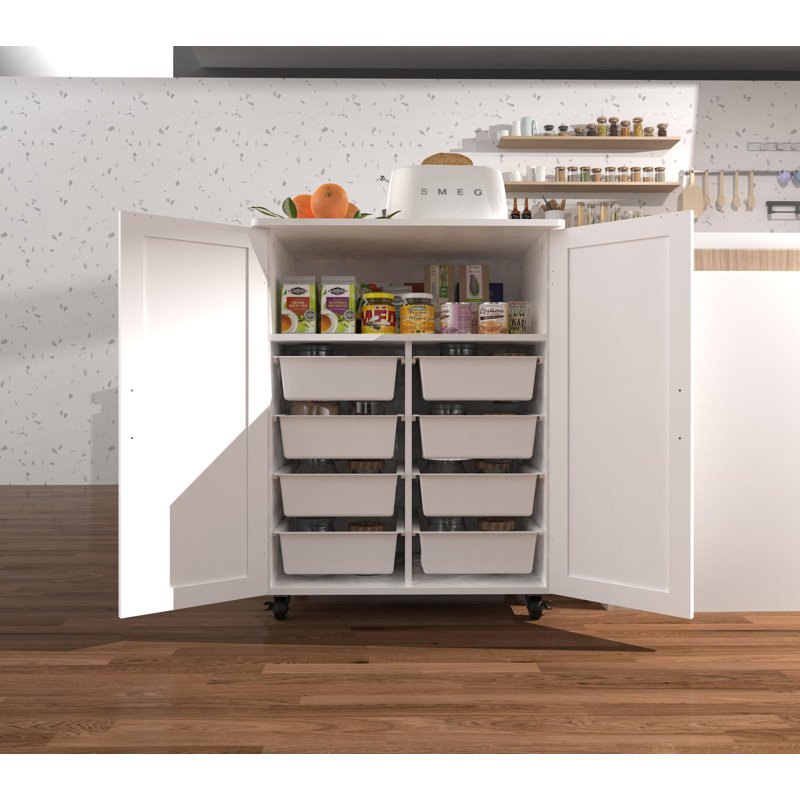 Îlot de cuisine sur roulettes avec chariot de rangement pour armoires de cuisine, îlots portatifs pour la cuisine, buffet pour armoire à café avec portes de grange et roues pour la salle à manger, la salle de bain et la cuisine
