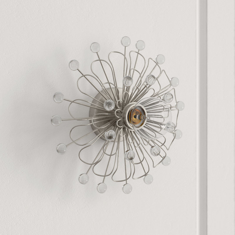 Keaton Flush Mounted Sconce, Burnished Silver Leaf