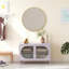 Large armoire d'appoint 2 portes avec verre cannelé, vitrine 39,37 po pour le salon et le coin-détente (mauve)-260885084
