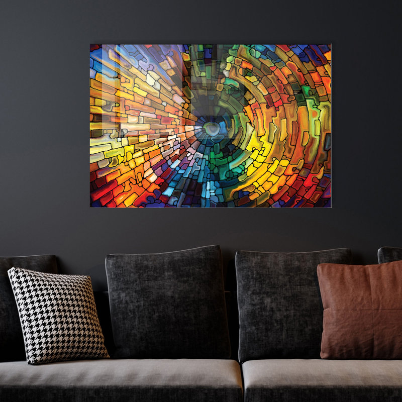 Peinture élégante en verre trempé de 11,8 po x 17,7 po | 100% verre trempé, épaisseur: 0,16 pouce | Superbe art mural pour la décoration intérieure, durable et facile à nettoyer, parfait pour les espaces de salon et de bureau