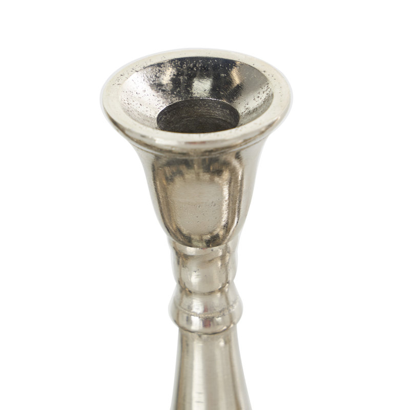 Aluminum Metal 5 Candle Decorative Candelabra with Candle Plate, Silver