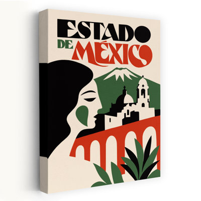 Estado de Macxico, impression de paysage architectural traditionnel abstrait, art mural