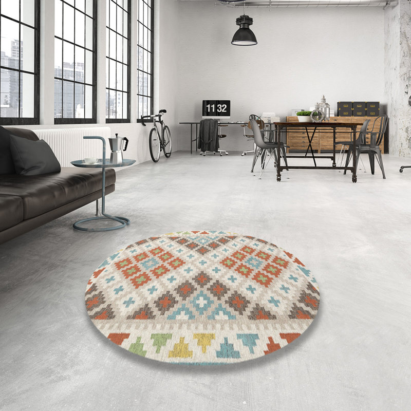 Geometric Indoor Rug, Round 6'