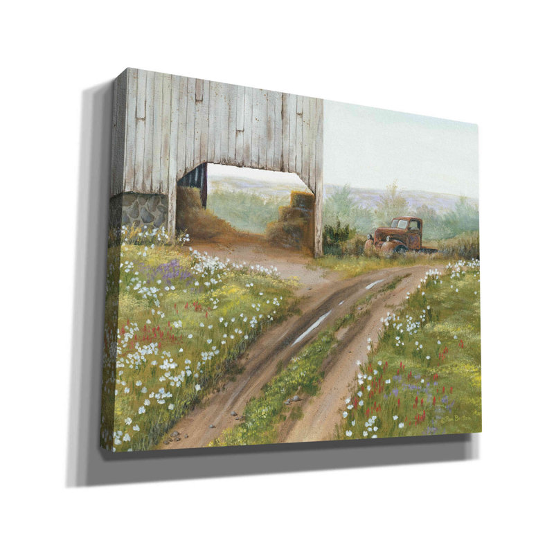 «The Old Flatbed» par Pam Britton, art mural sur toile, H 20 po x l 24 po x P 0,75 po