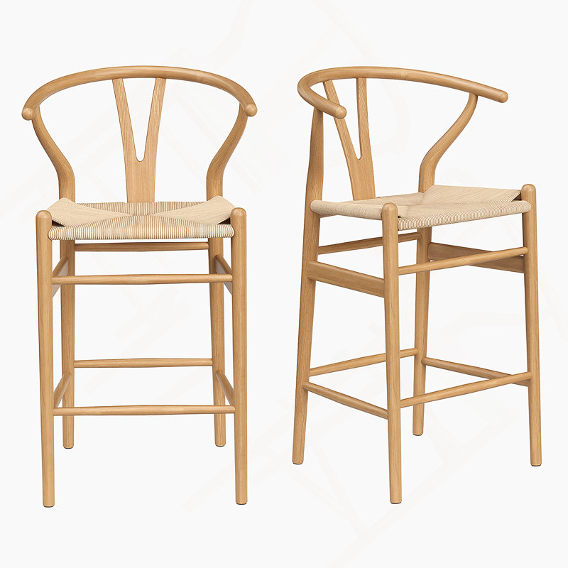 Margo 26" Wood Counter Stool, Beige/Natural