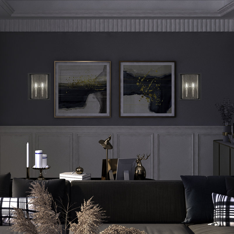 Cadina 2 Light Wall Sconce Shown In Matte Black & Brushed Nickel Finish