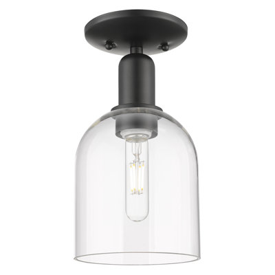 Arcadia - Bella - Plafonnier semi-encastré 6 po 1 lumière - Abat-jour transparent