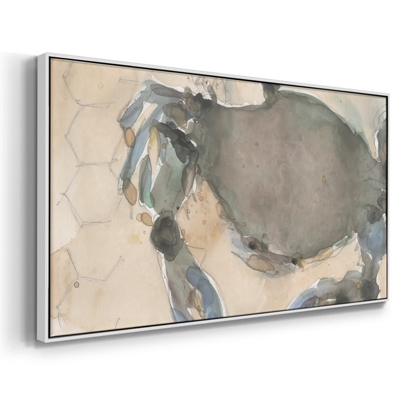 Le crabe du Maryland II - Toile tendue avec châssis encadré - Prêt à être accroché, H 17 po x l 33 po, Blanc