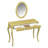 Luxury Makeup Vanity Desk With Oval Mirror, 3-Drawer Dressing Table For Jewelry Storage, Elegant Console Table For Entryway, Living Room & Bedroom, Stylish Home Decor-1058522574