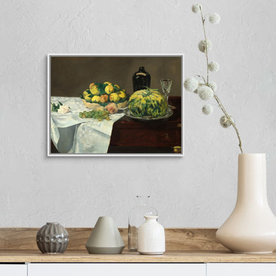 " Still Life With Melon And Peaches " by Edouard Manet Painting Print