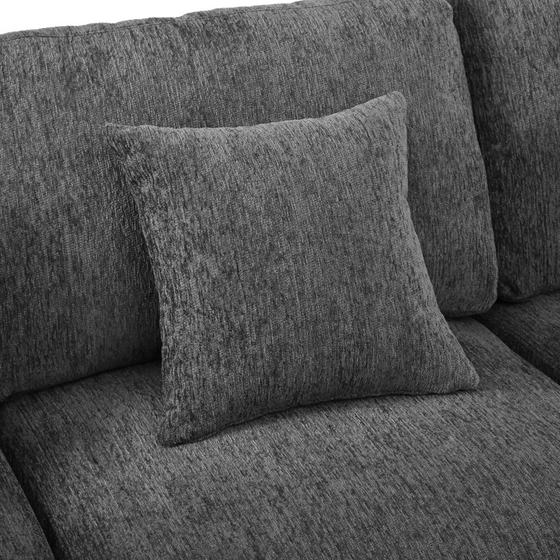 Canapé modulaire courbé U_Style, Chenille gris