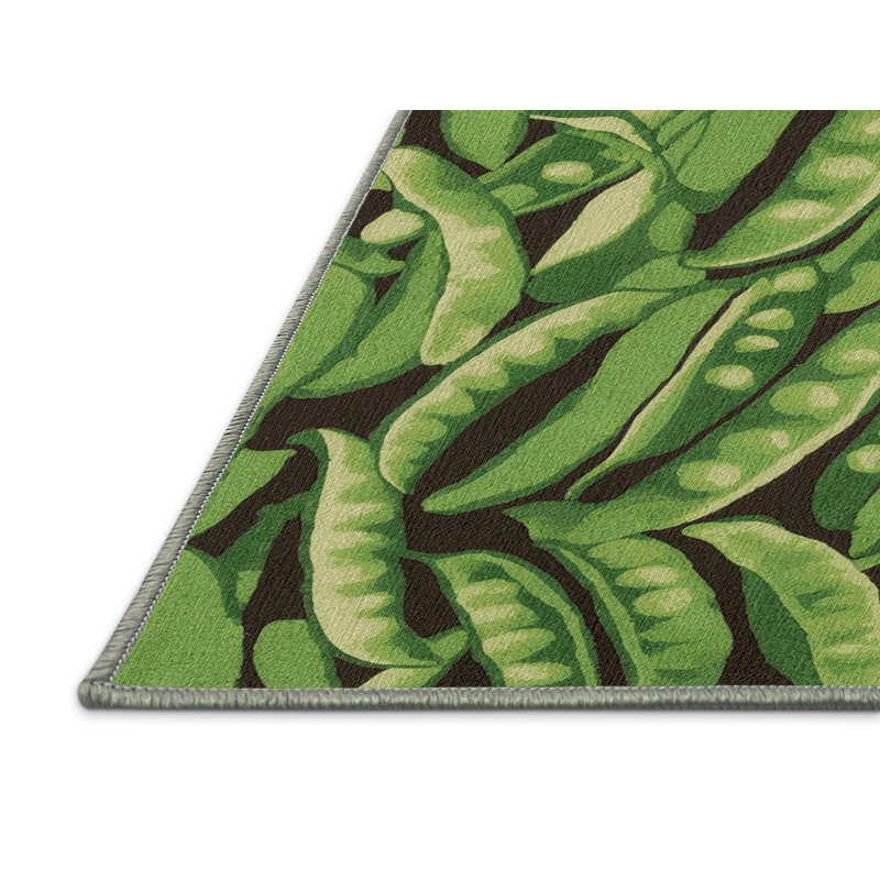  Tapis lavable avec pois et légumes, Carré 4 pi