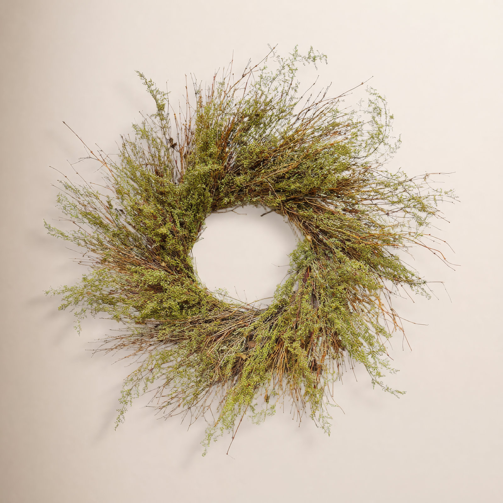 Dried Twigs and Sweet Annie Spring Wreath, 30" W x 30" H x 6" D