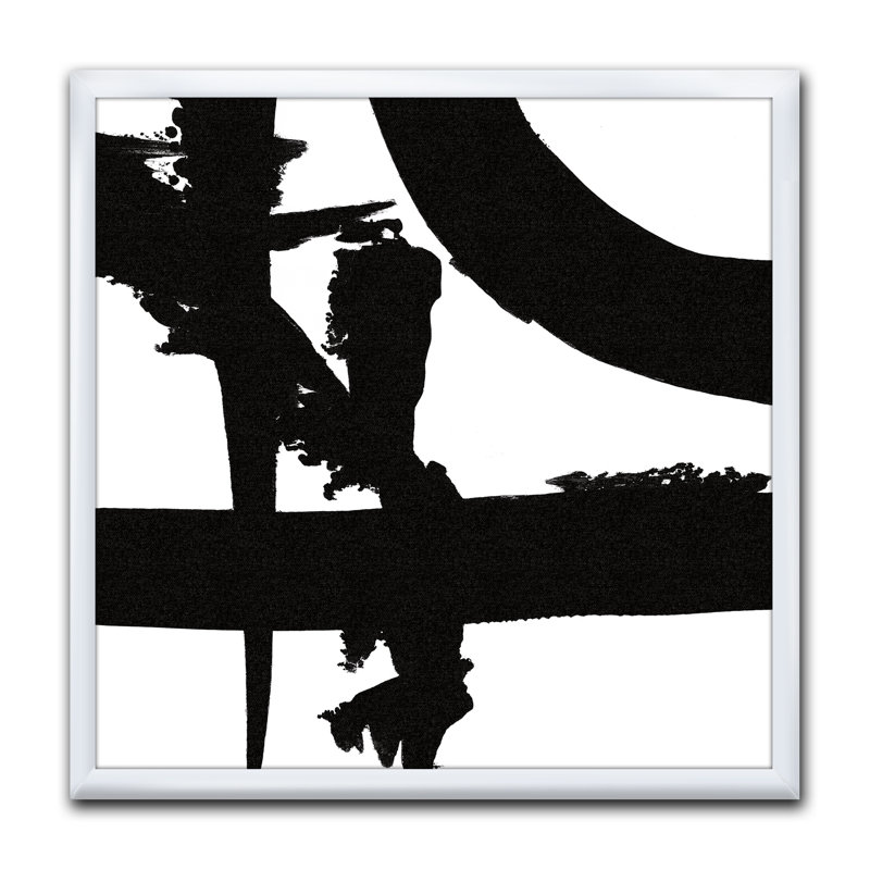 «Black and White Crossing Paths I», reproduction d'art sur toile, H 16 po x l 16 po x P 1 po, Cadre blanc