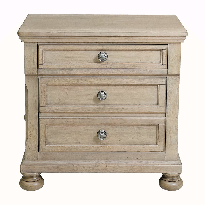 Table de chevet transitionnelle avec tiroir et cachette, Gris