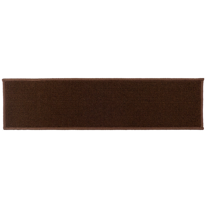 Tapis d'escalier antidérapant lavable à la machine, Rectangle 2 pi 2 po x 9 pi, Brun