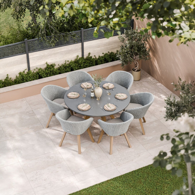 Round 7 - Piece 6 - Person 150Cm L Outdoor Dining Table Set