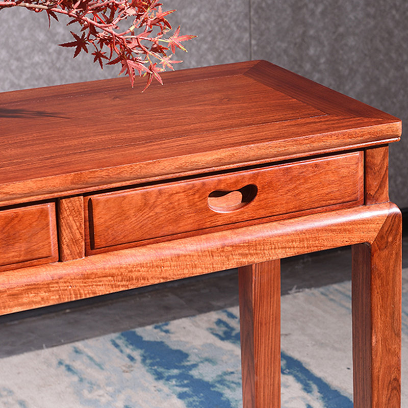 Retro Solid Pterocarpus Console Table, 30.7" H x 50.4" W x 23.6" D