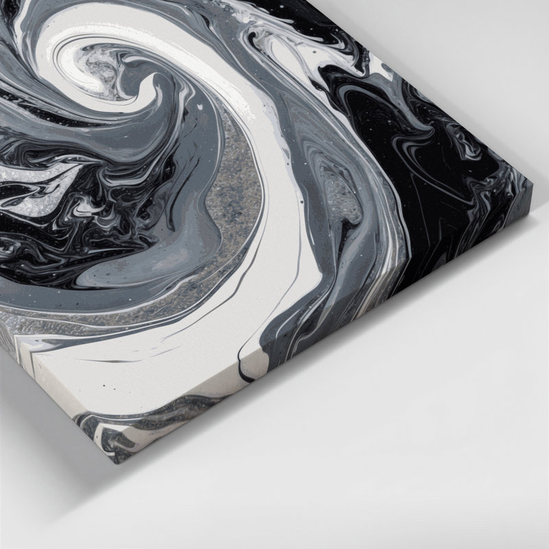 Abstrait art fluide sur toile grise 82, H 12 po x l 12 po