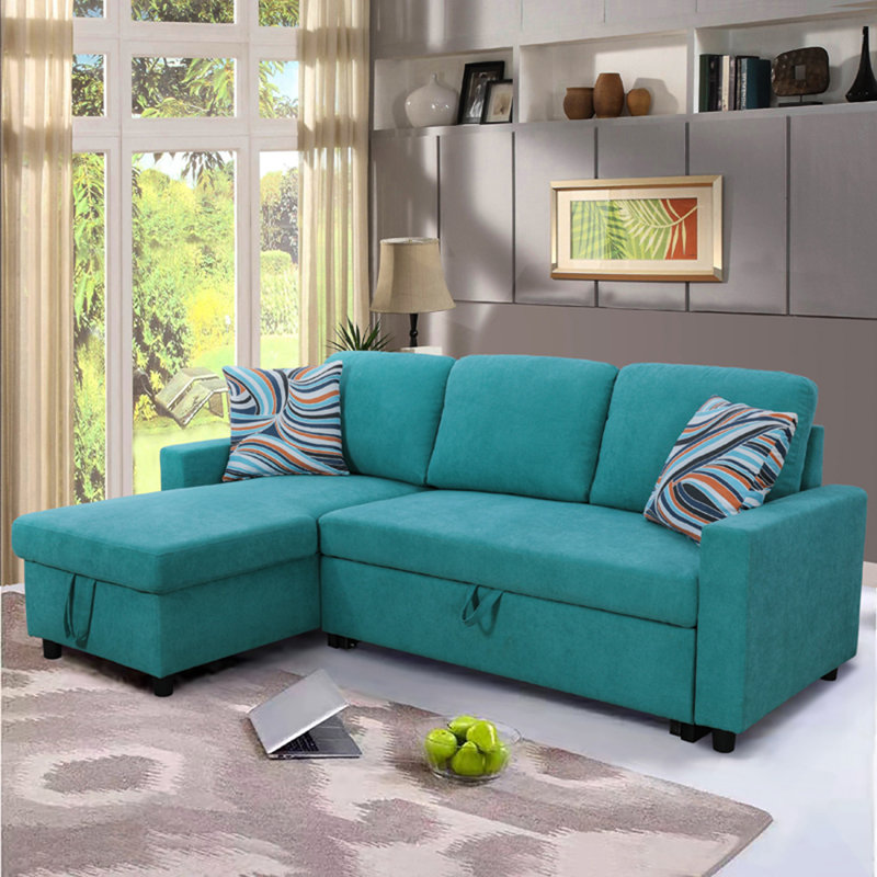 Boukje Flannelette 2-Piece Couch Living Room Sofabed, Green