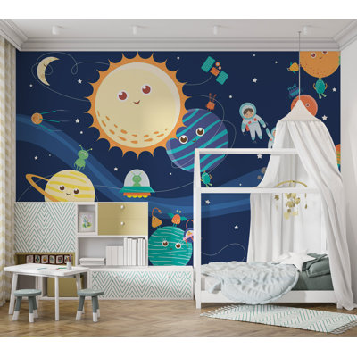 Kids Wallpaper Wall Mural - Happy Planets