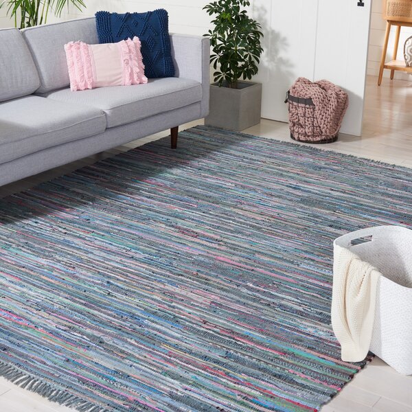 Unique Loom Layer Braided Chindi Rug Multi/Blue 2' 7 x 8' Runner