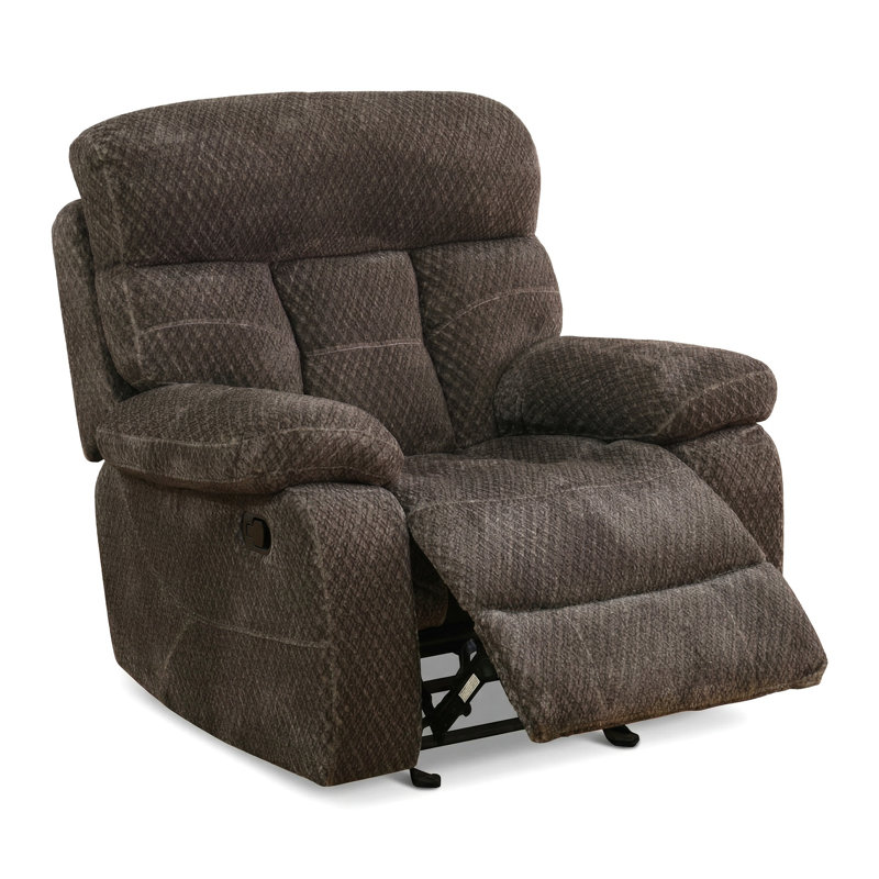 Fauteuil inclinable manuel surdimensionné, canapé simple rembourré en tissu moelleux pour le salon, la chambre à coucher, le cinéma maison, brun