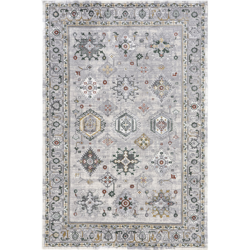 Malinda Traditional Bordered Area Rug, Rectangle 4' x 6'
