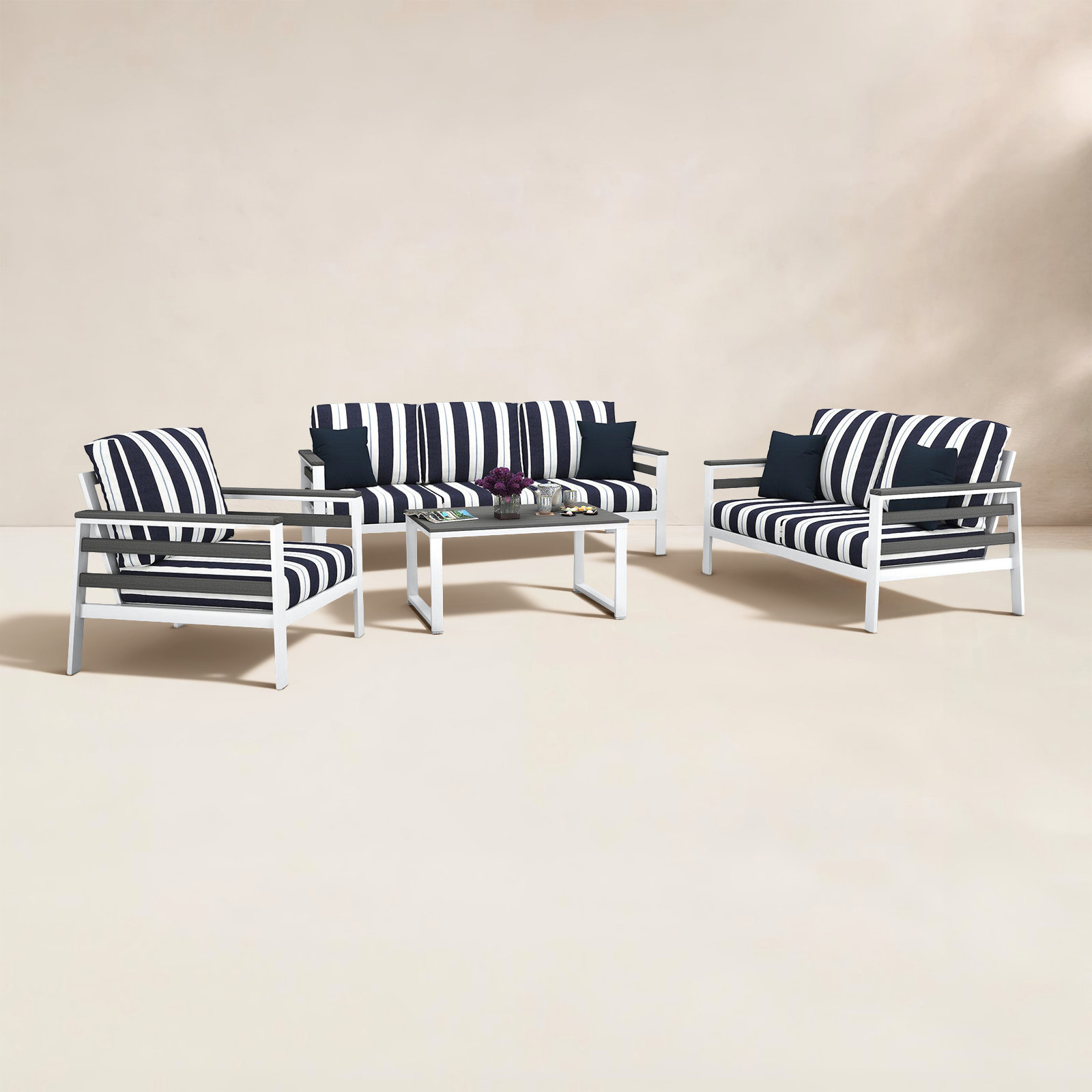 Townsend 6-Person Sunbrella® Patio Seating Group, Coastal Gray