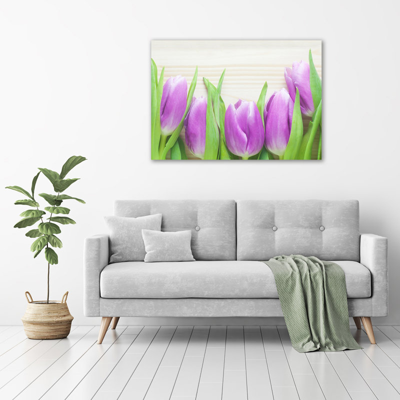 Purple Tulips - Wrapped Canvas Print