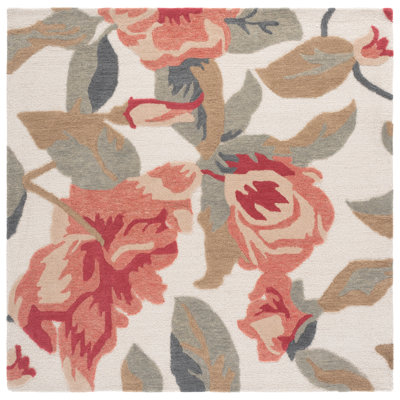 Laine touffetée à la main Jardin; Tapis d'intérieur floral en coton