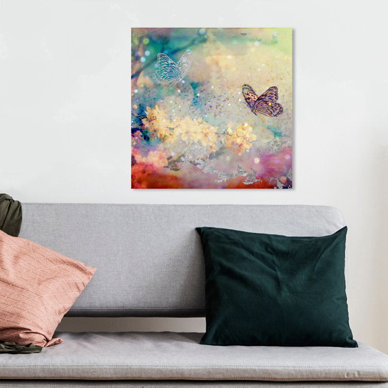 «Butterfly Dance», art sur toile tendue, H 12 po x l 12 po