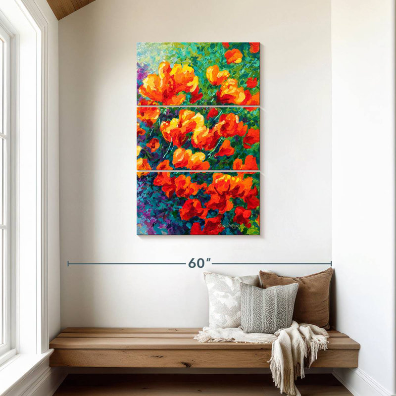 Coquelicots Harnek, Californie, orange, H 45 po x l 28 po