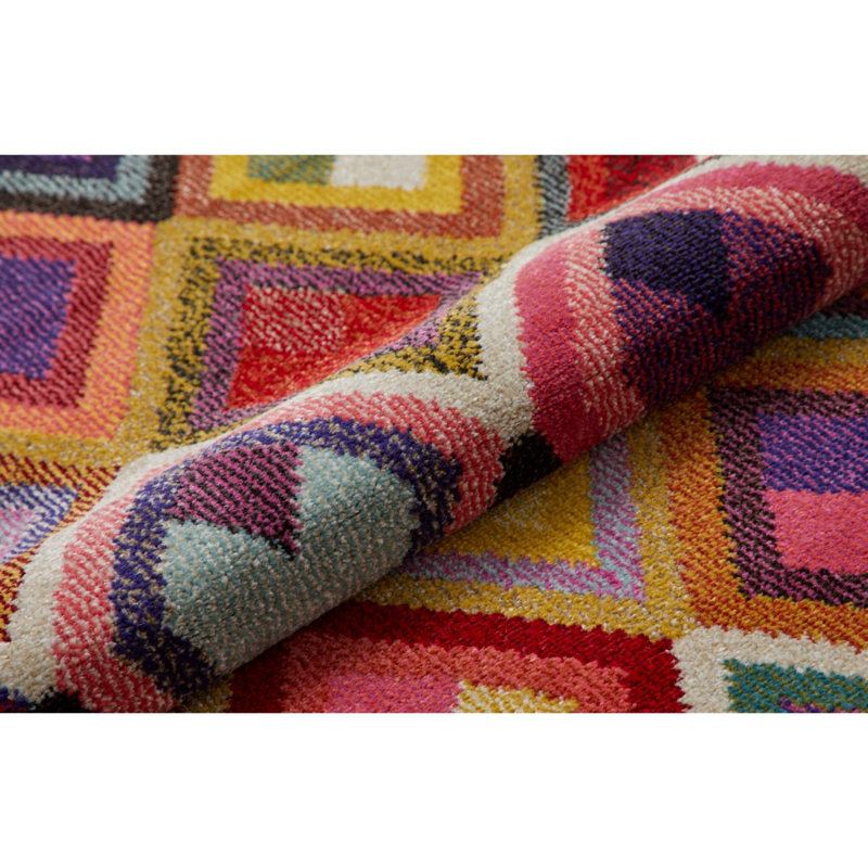 Modern Rug, Stain Resistant Dining Room Rug, Chequered Rug For Bedroom & Living Room, 7Mm Thick Rug, Rectangle 120 x 170 cm