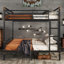 Metal Bunk Bed, Industrial Detachable Bunkbeds With Safety Guard Rails