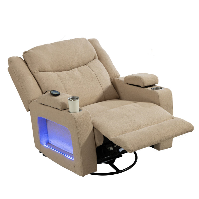 Fauteuil inclinable électrique 37,5 po en chenille extra large avec chauffage et massage, appui-tête réglable