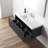 Bejhorn 48'' Wall-Mounted Bathroom Vanity with Single Acrylic Sink and 2 Side Cabinets – Fluted Front, Soft-Close Drawers-287980637