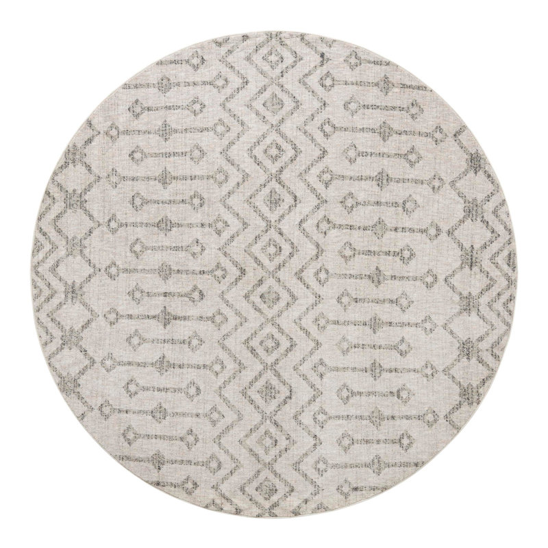 Barnkine Geometric Indoor Rug, Round 7'