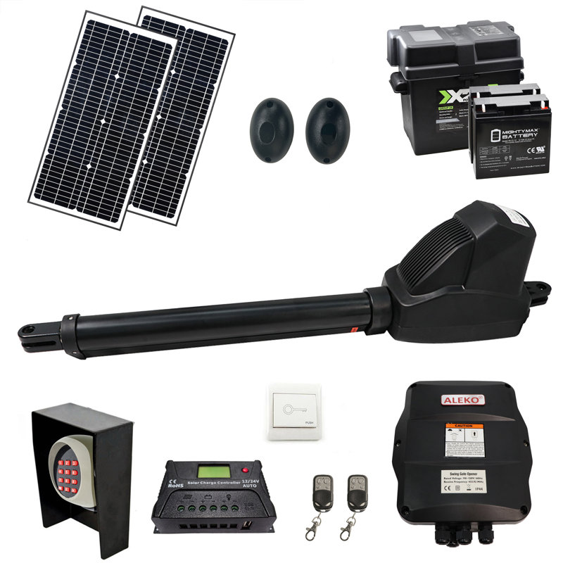 Opérateur à une battante simple - AS600 AC / DC - Kit solaire 60W
