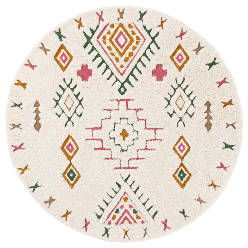Anniece 920 Area Rug In Ivory / Pink, Round 6'
