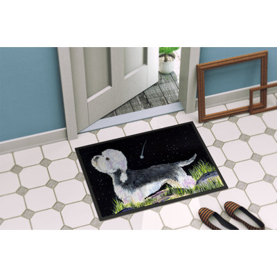 Tapis de porte d’intérieur anti-dérapant starry night dandie dinmont terrier
